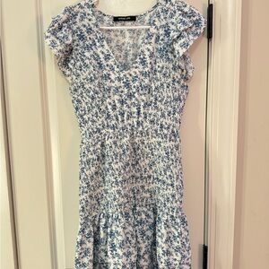 Sugarlips Blue and White Floral Midi Dress